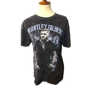 Brantley Gilbert 2022 black gray stone washed concert tee size M